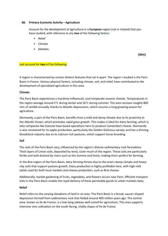 Geography Essays - Regional Geography